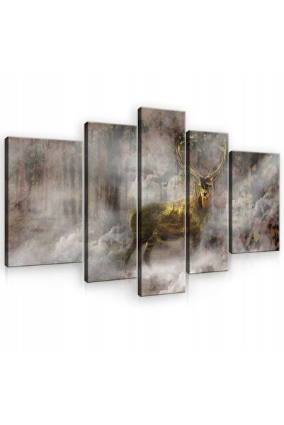 Wallarena Tablou pentru living DEER MIST triptic 3D mare 170x100
