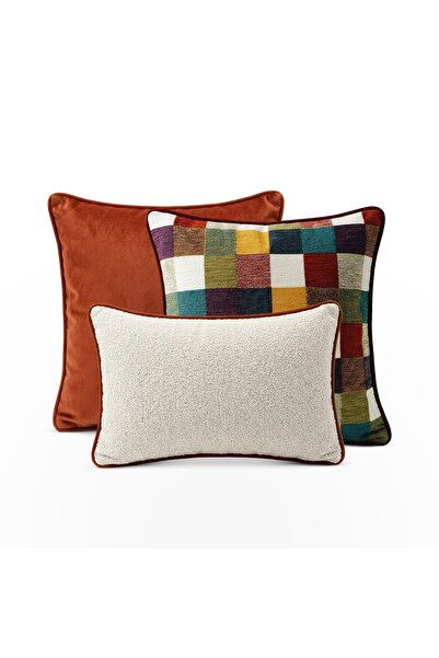 Lidoma Home "Rust & Cubic & Nora"Dekoratif Kırlent Kılıfı Seti