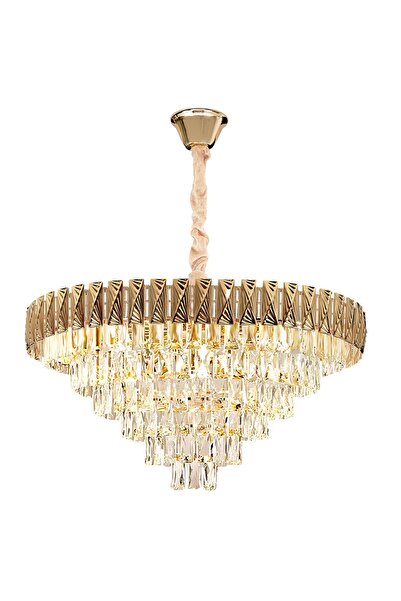 Toolight Κρεμαστό Φωτιστικό Με Κρύσταλλα G061-cp 80cm Gold