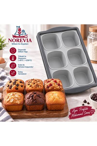Noreviahome 6'lı silikon muffin