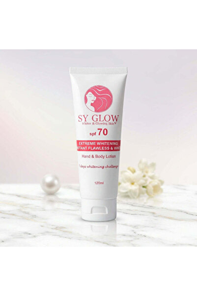Sy Glow لوشن تبييض فائق للجسم واليدين بعامل حماية من الشمس 70 - 120 مل