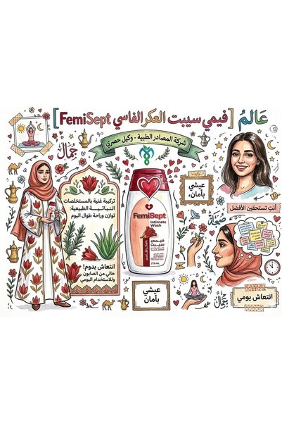 Femi Sept غسول فيميسيبت للمنطقة الحساسة 215 مل مع أكر فاسي