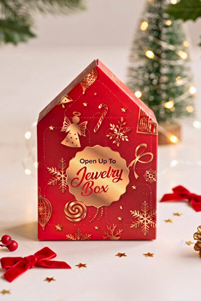Elika Silver Kadın Yılbaşı Temalı 5 Bölmeli Takı Hediye Seti - Advent Calenda...