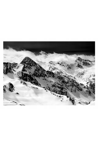 Wallarena Tapet foto MUNȚI 3D Alb-negru pentru dormitor 254x184