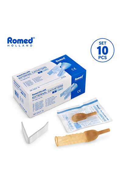 Romed Set 10 prezervative urinare Peniflow, latex, L