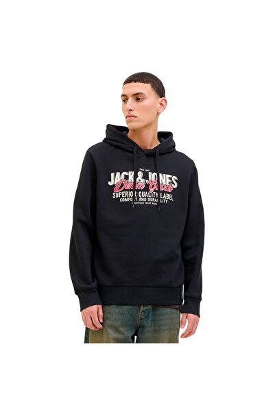 Jack & Jones JJELOGO Φούτερ με κουκούλα 2 COL 25/26 NOOS 12279649-4783785 Μαύρο