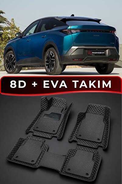 Peugeot Pejo 3008 Araca Özel 8D Deri Tam Kaplama + Premium Hücreli EVA Oto Paspas Takımı