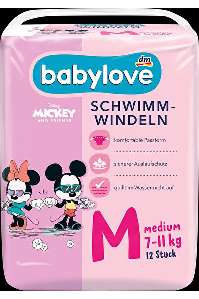 Babylove Scutece pentru înot mărimea M, 12 buc - baie