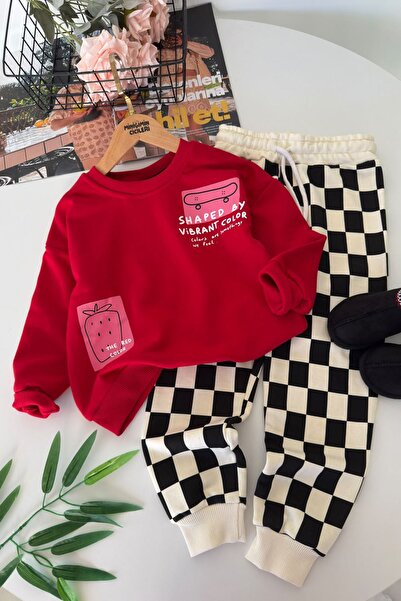 Minigimin Cicileri Shaped by Printed Checkered Patterned Girls' 2-Piece Track...