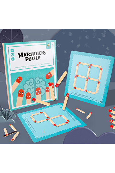 Picodino Joc magnetic cu bețe de lemn Puzzle cu bețe de chibrit