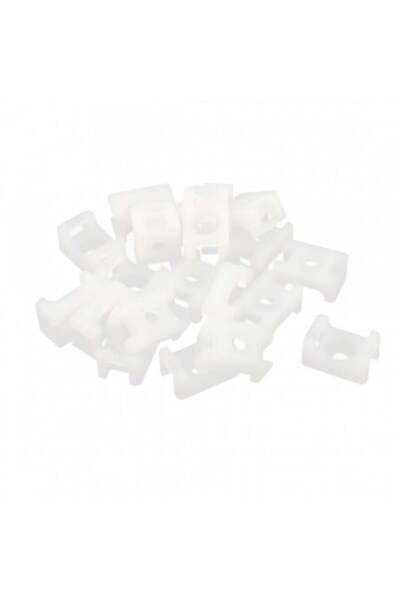 BENMAN Set de 100 coliere de cablu tip șoarece, 9,5 x 7,2 mm, albe