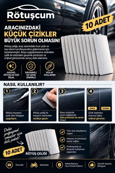 Profesyonel Rötuş Çeliği 4x9 10'LU set