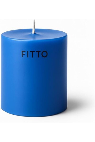 fitto شمعة عمودية زرقاء غير معطرة 5×5 سم، شمعة طويلة الاحتراق بدون دخان من ال...