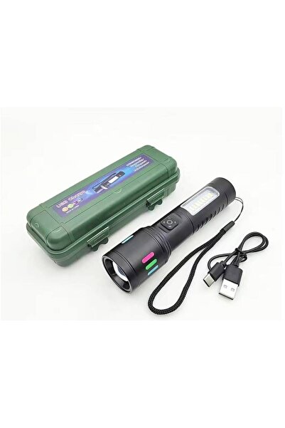 Generic Brand Multifunctional Rechargeable LED Flashlight with Side Light, 14...