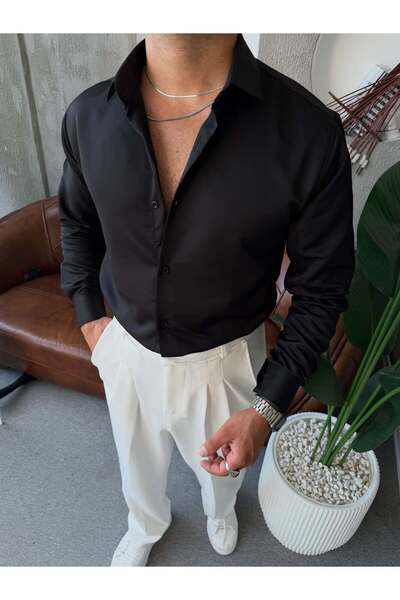 piedraman Slim Fit Saten Gömlek