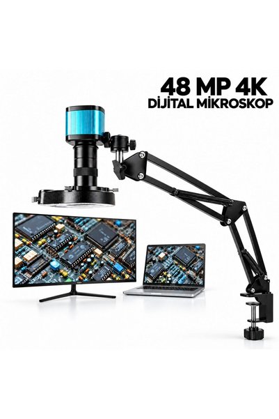 MultiZone 48MP 4K Dijital Mikroskop Kamera 150X Elektronik Anakart Telefon Tamir Lehimleme HDMI USB