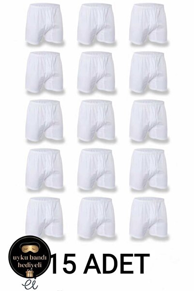Seher Yıldızı Pack of 15 100% Cotton Comfortable Fit Men's Long Boxer Briefs ...