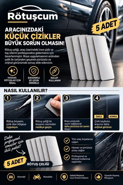 Genel Markalar Profesyonel Rötuş Çeliği 4x9 5'Lİ set