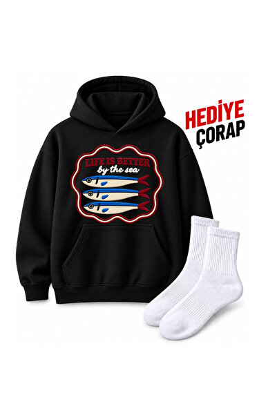 barsdepo Life Is Better Hamsi̇li̇ Sweatshirt Hoodie 100% Cotton (with Supriz ...
