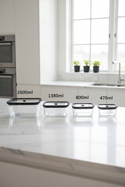 Suo Home Fresca Vacuum Glass Storage Container 470 ml – Airtight Leakproof Food Storage Container, Heat Resistant