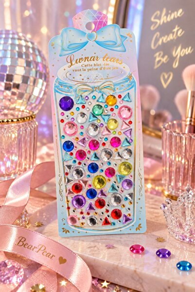 BearPear Renkli Kristal Yüz Taşı Seti – Festival, Makyaj, Telefon Kılıfı ve Dekoratif Süsleme Taşları