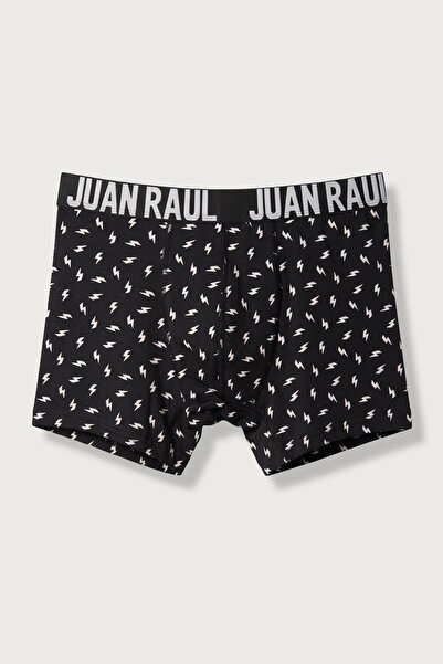 ablukaonline Men's Cotton Lightning Patterned Boxer Black