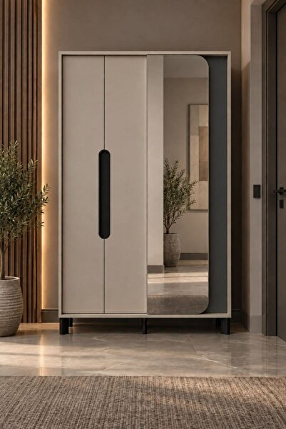 Abre 3028 Velora Vizon Antrasit Aynalı Portmanto