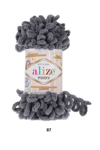 hobi dünyası evim 1 Piece Alize Puffy Hand Knitting Yarn Hand Knitted Heart P...