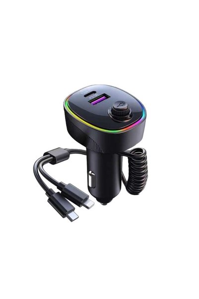OEM Φορτιστής Αυτοκινήτου με USB RGB 66W K11 - 2in1 Car USB charger