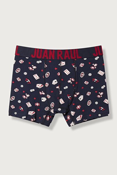 ablukaonline Men's Cotton Patterned Boxer Navy Blue