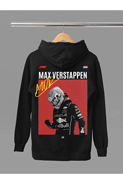 MAGORS Hanorac F1 din bumbac imprimat MAX VERSTAPPEN, cu mânecă lungă, cu cu ...