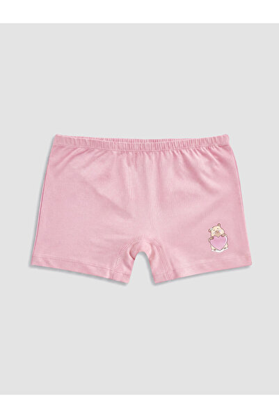 LC Waikiki Vizyon New Season Pink Printed Girls' Boxer Shorts
