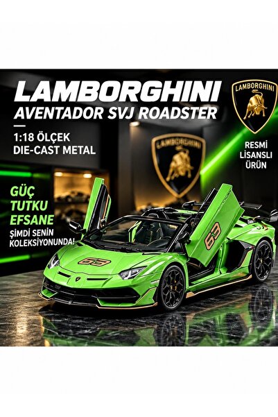 Lamborghini Orijinal Lisanslı Aventador SVJ Roadster 1:18 Diecast Metal Kolek...