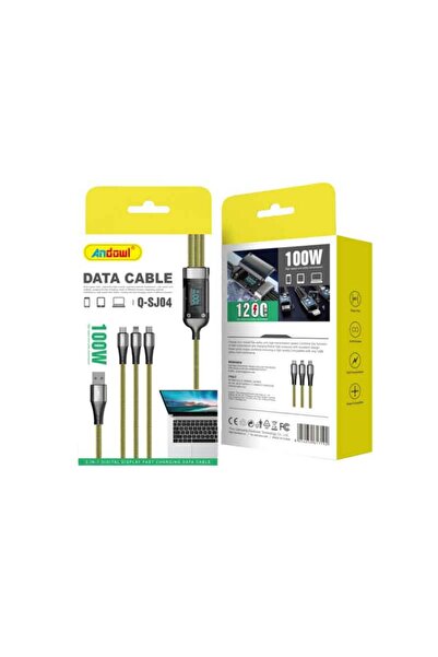 OEM Andowl Καλώδιο δεδομένων 100w Usb-a Micro, Type-c, Lightning Q-SJ04 - Dat...