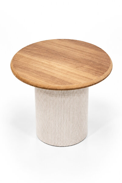 Zem Riva Yuvarlak Orta Sehpa/Bench Safir Meşe, Bej