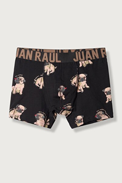 ablukaonline Men's Cotton Dog Pattern Boxer Black