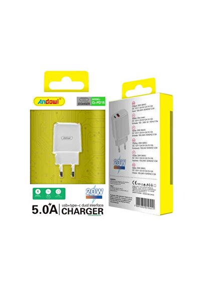 OEM Andowl Φορτιστής Χωρίς Καλώδιο με 2 Θύρες USB/Type-C 20W 5.0A Q-PD15 - Fa...
