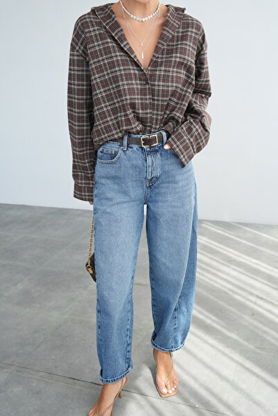 Lupies Kadın Ekose Oduncu Oversize Gömlek