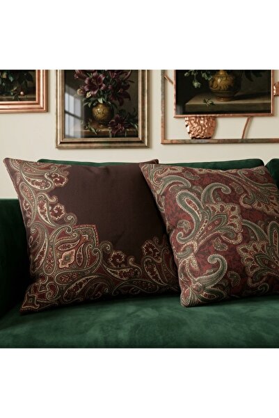 cuboo home Bordo Vintage Decorative Trend 2-Piece Cushion Cover Set 43X43