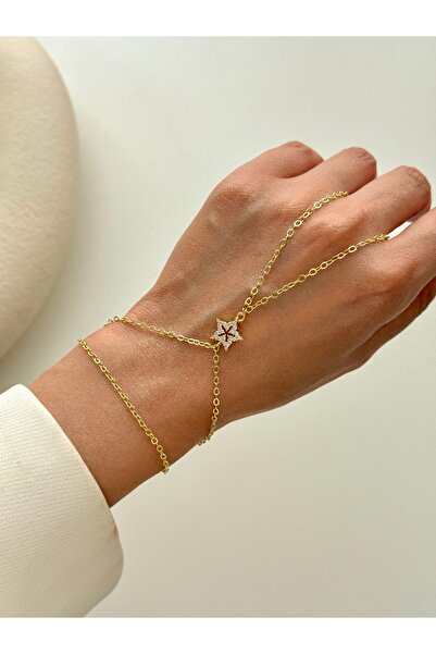 YOUES JEWELRY YSK 14K ALTIN RENK ÇELİK ŞAHMERAN BİLEKLİK