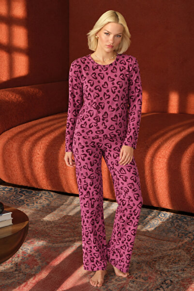 Mindy Women's Comfortable Long Sleeve Lilac Pajama Set