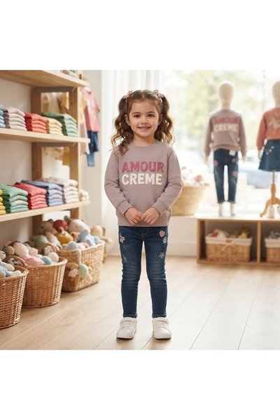 CUBBUX Sweatshirt brodat cu 2 fire pentru fete