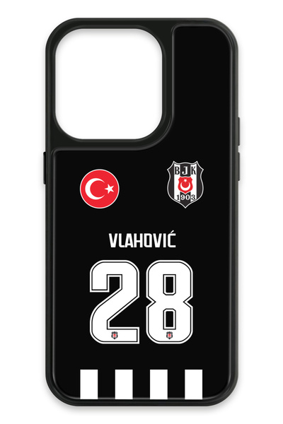 Beşiktaş Dušan Vlahović Forma iPhone 15 Pro Case (Glass) - Licensed Original
