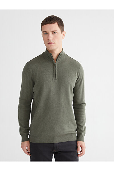 LC Waikiki Zippered Stand Collar Men's Knitwear Sweater