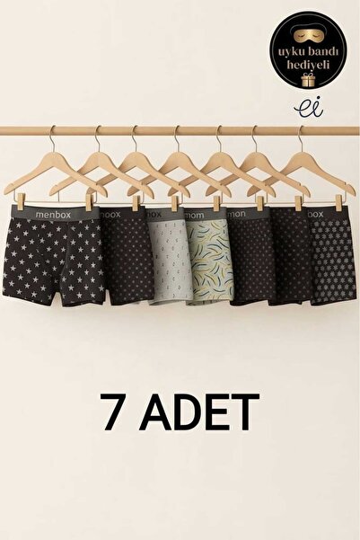 MENBOX 7-Piece Cotton Lycra Mixed Patterned Men's Boxer Set - Special Product...