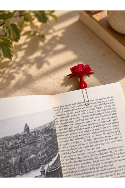 Güsvent Design Co El Yapımı Çiçekli Vazo Kitap Ayracı