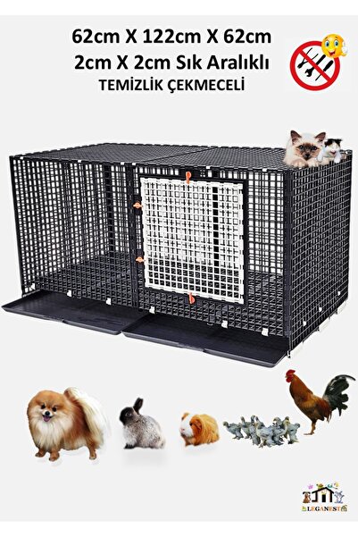 Leganest 62cm X 122cm X 62cm Temizlik Çekmeceli Tavşan, Ginepig, Kedi, Köpek,...