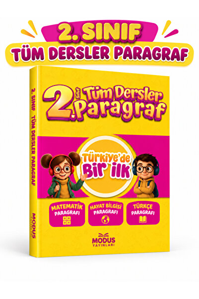 Modus Yayınları 2. Sınıf Tüm Dersler Paragraf Kitabı Türkçe Matematik Hayat B...