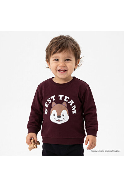 ebebek Hello Baby HelloBaby Erkek Bebek Sweatshirt Hayvan Baskılı Bisiklet Ya...