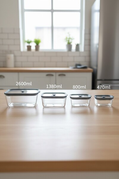Suo Home Fresca Vacuum Glass Storage Container 800 ml – Airtight Leak-Proof Food Storage Container, Heat Resistant (16.5*11.5*7.5cm)